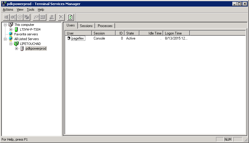 Remote Logoff Windows Vista